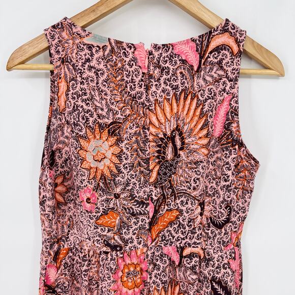 Madewell Lace-Up Ruffle-Hem Midi Dress in Bali Blooms Style AO273 Size 2 - Picture 4 of 8